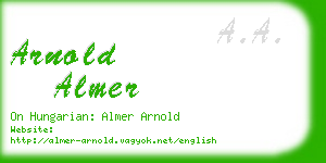 arnold almer business card